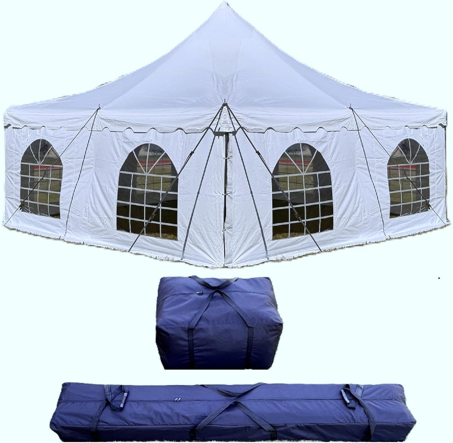 20'x20' PVC Pole Party Tent, Fire Retardant (FR)+Storage Bags, Tents for Parties,Heavy Duty Wedding Canopy, Outdoor Commercial Event Tents, Waterproof Top