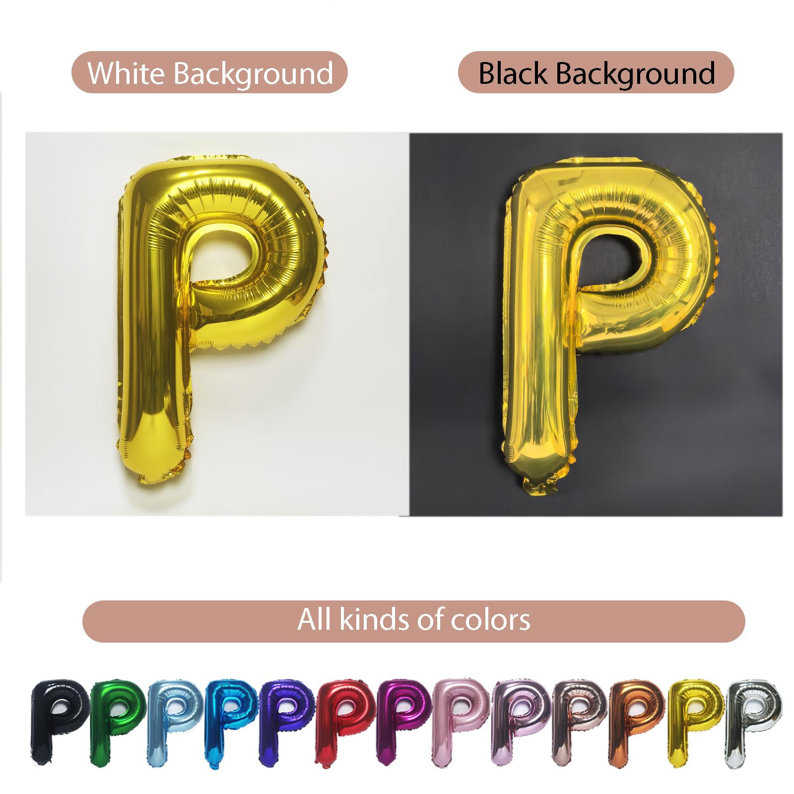 TangTuan 52 pcs Gold Foil Letter Balloons with Air Pump, 16 Inch 2 A-Z Sets - Mylar Alphabet