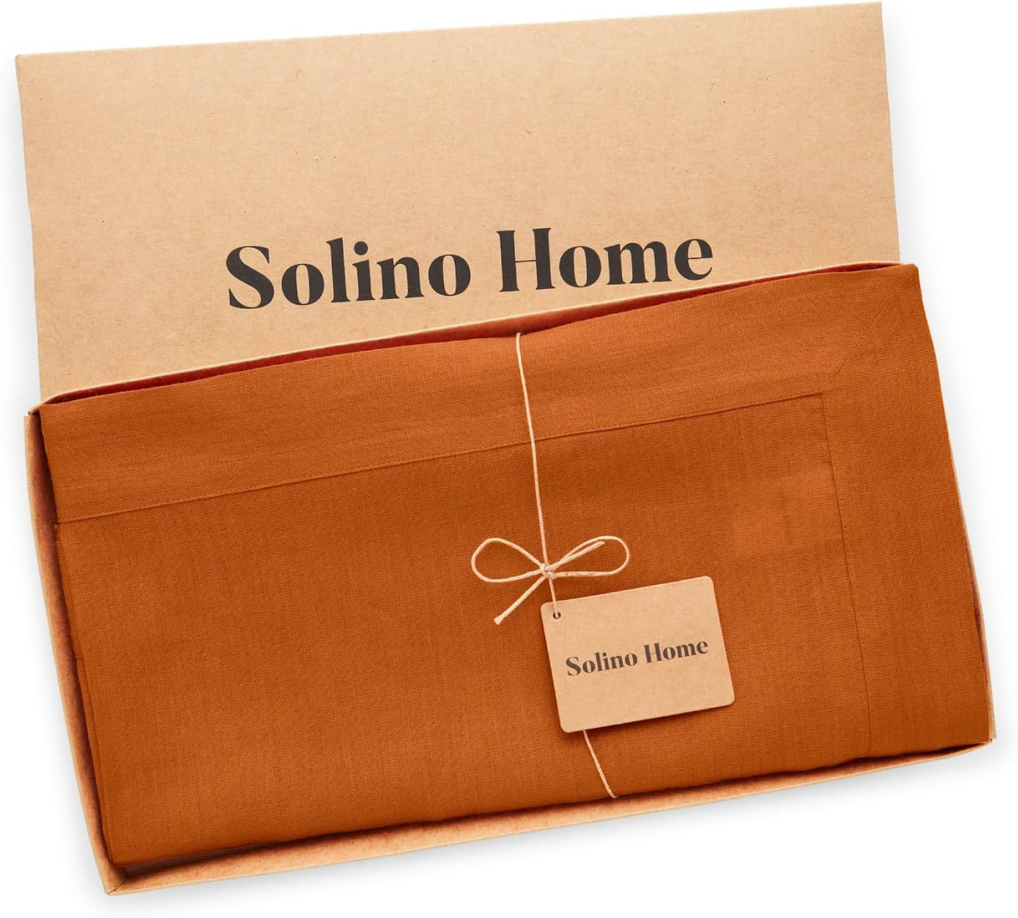 Solino Home Linen Tablecloth 60 x 90 Inch - 100% Pure Linen Pumpkin Table Cloth for Rectangle Tables - Fete, Machine Washable Tablecloth for Fall, Autumn, Halloween, Thanksgiving, Holiday