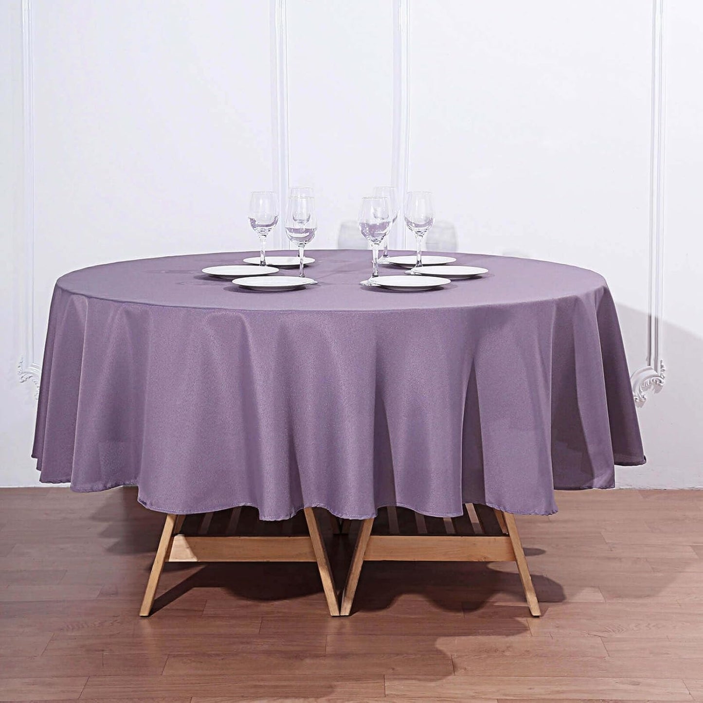 Efavormart Round Tablecloth, 90 Inch Stain & Wrinkle Resistant Washable Table Cloth, Decorative Polyester Fabric Table Cover for Banquet, Wedding, Dining- Amethyst