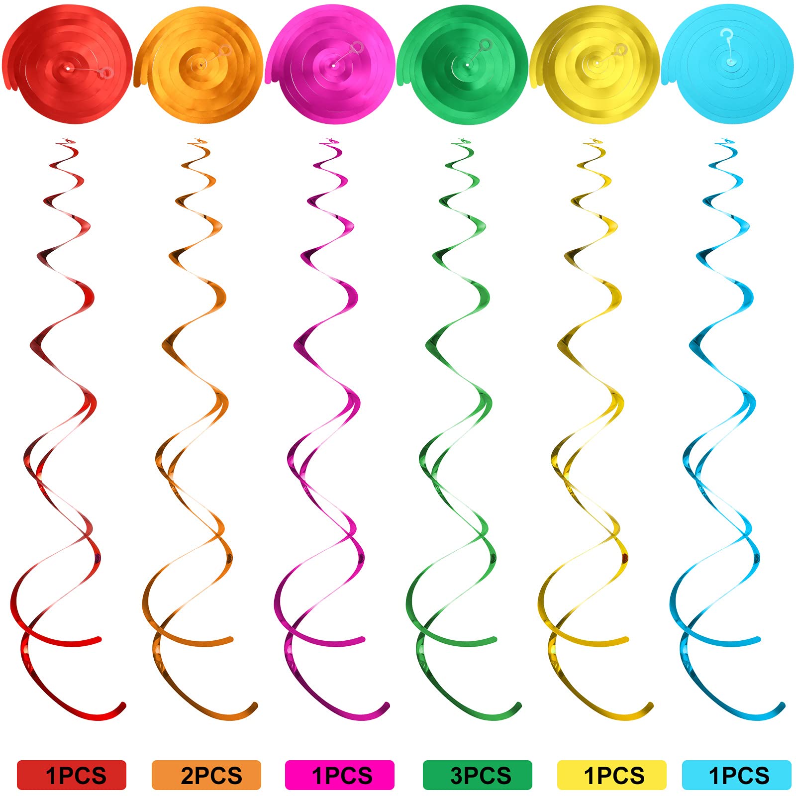 Outus 30 Pcs Hawaiian Luau Party Hanging Swirls Tropical Decor,Summer