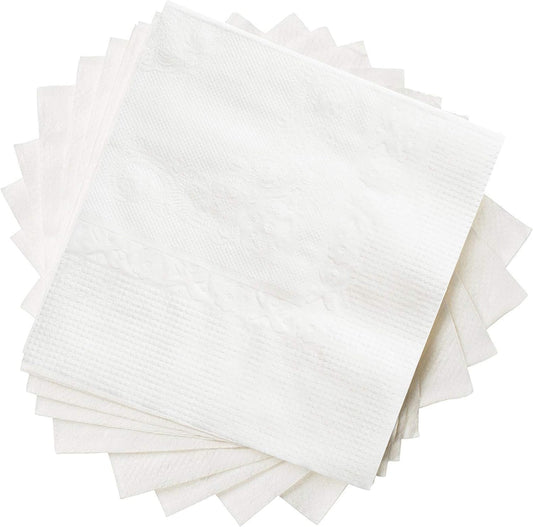 GUSTO [1000 Count - 4.5 x 4.5 Folded] White Beverage Napkins - 1-Ply Bulk Cocktail Napkins, Restaurant Bar Paper Napkins and Party Napkins - 9x9 Unfolded (Formerly Comfy Package)
