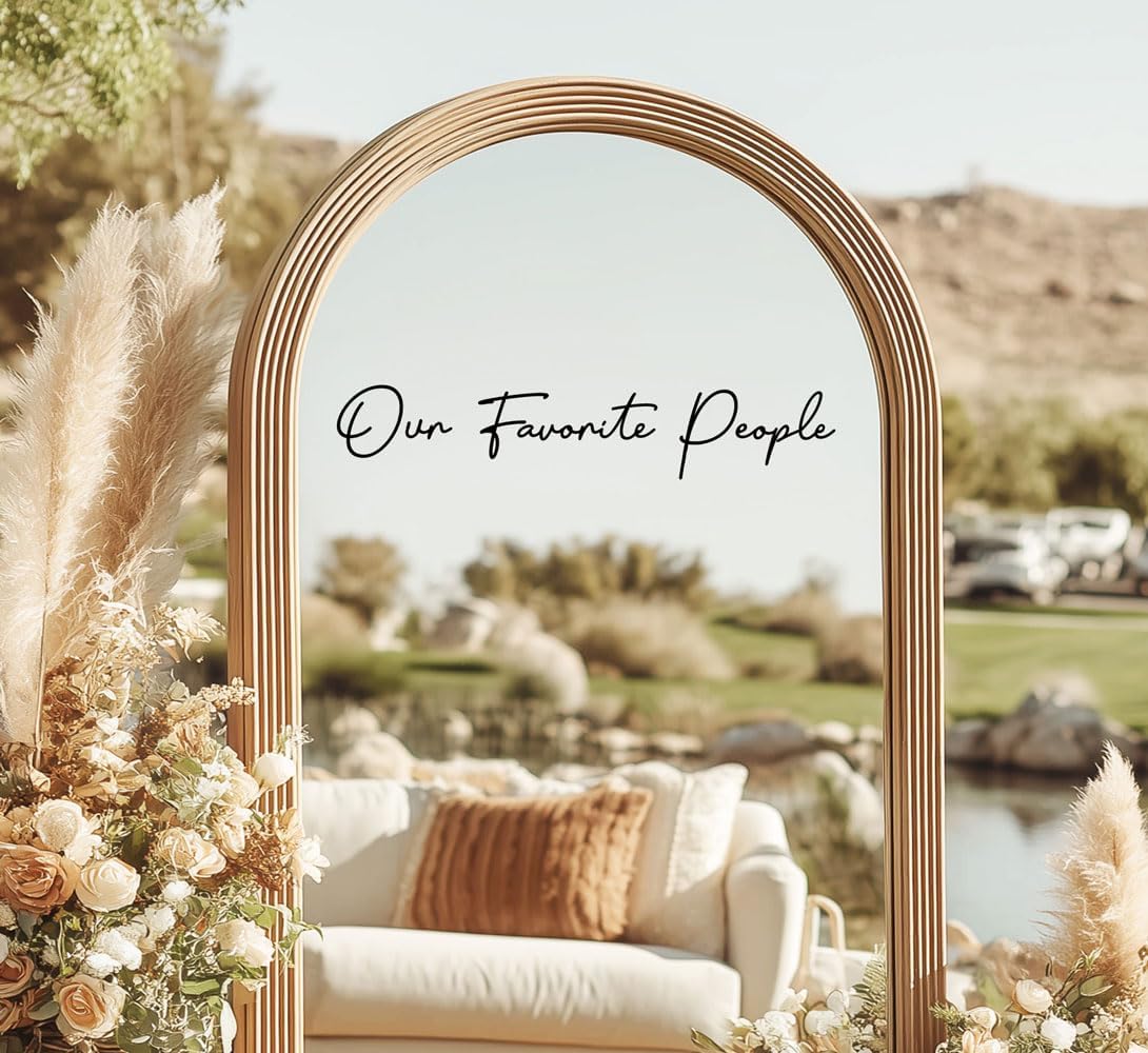 Our Favorite People Seating Chart Decal Wedding Seating Chart Header Decal for Mirror Our Favorite People Welcome Sign Wedding Welcome Vinyl (Black, Width 17")