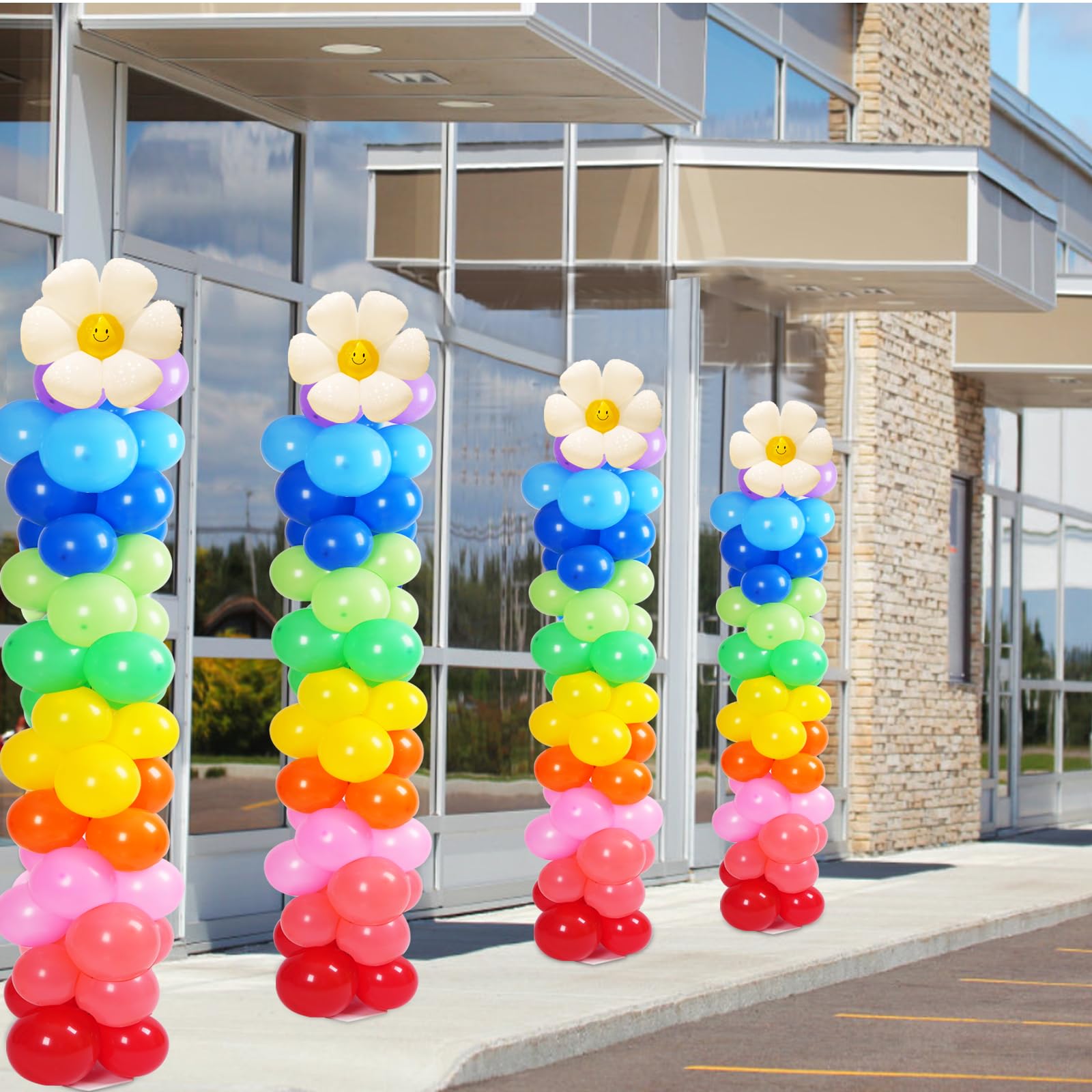 Tamodan Adjustable balloon column kit set of 2, 78 Inch balloon tower Reusable Metal Telescopic