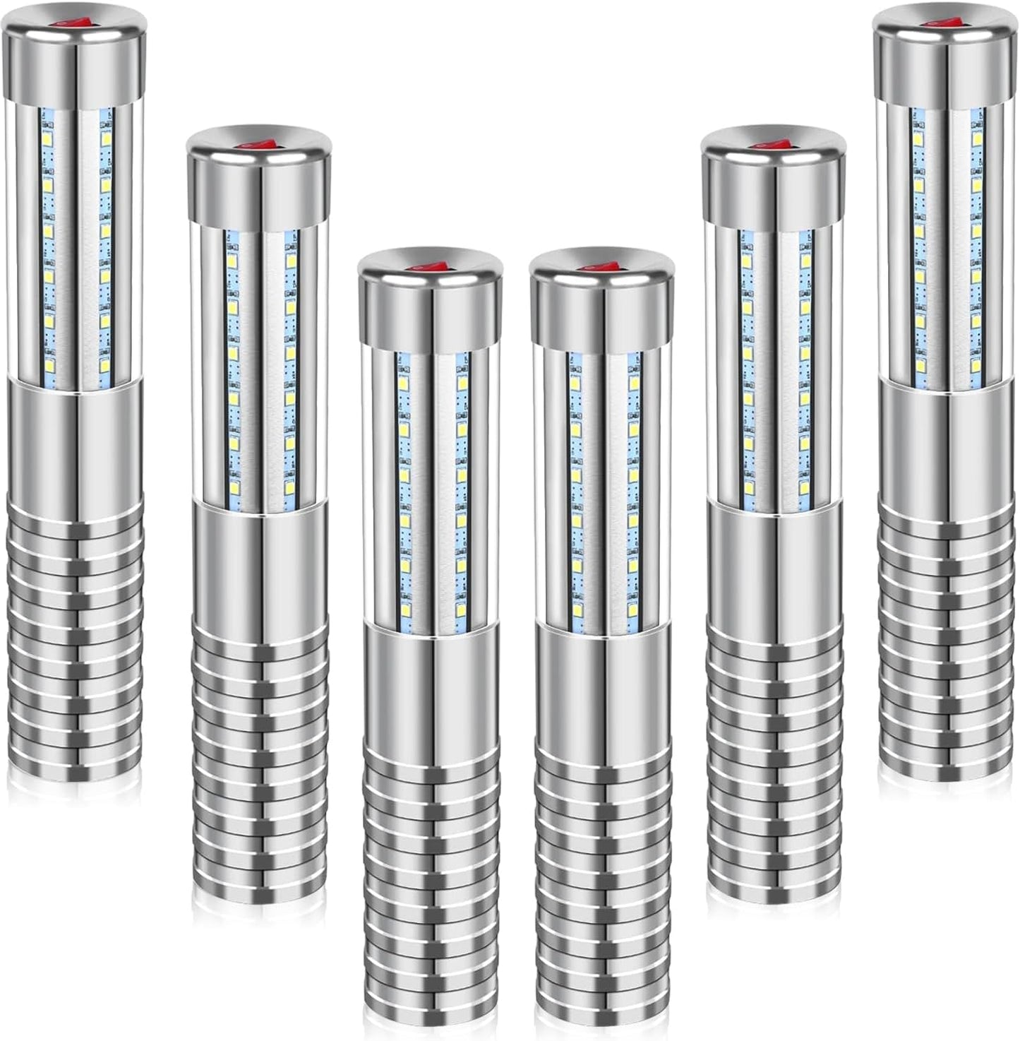 6 PCS Strobe Baton Light Bottle Service Lights Sparklers Reusable Champagne Bottles Handheld Light Topper for Bar Nightclub Wedding Birthday Party Concert (6 Silver)