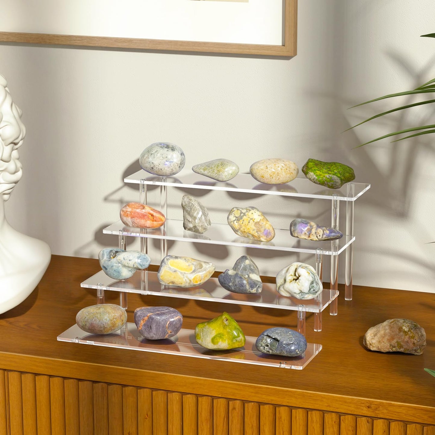 4 Tier Acrylic Display Risers, Clear Perfume Organizer, Cupcake Stand