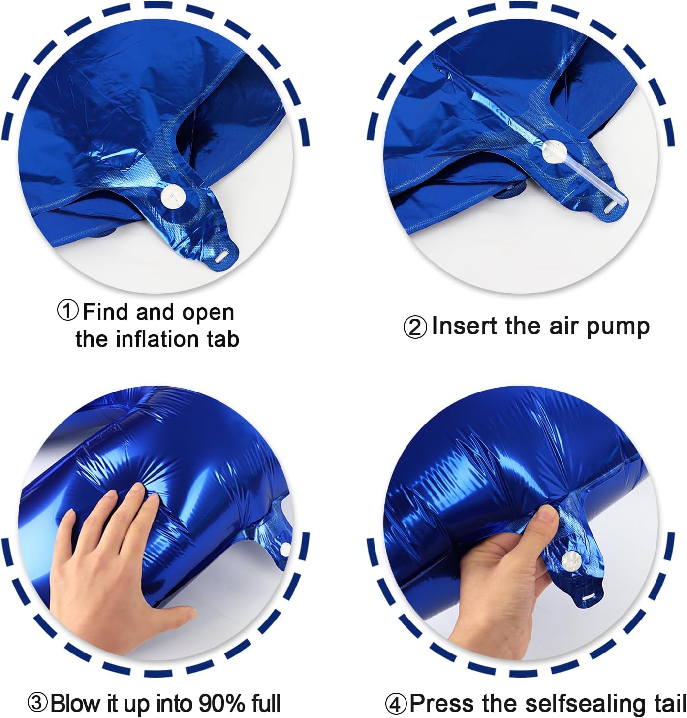 40 Inch Night Blue Large Number 4 Birthday Balloon, Giant Number Four 14 24 34 40 44 Balloons, Night Blue Foil Mylar Big Balloons for Anniversary Graduation Supplies Decorations