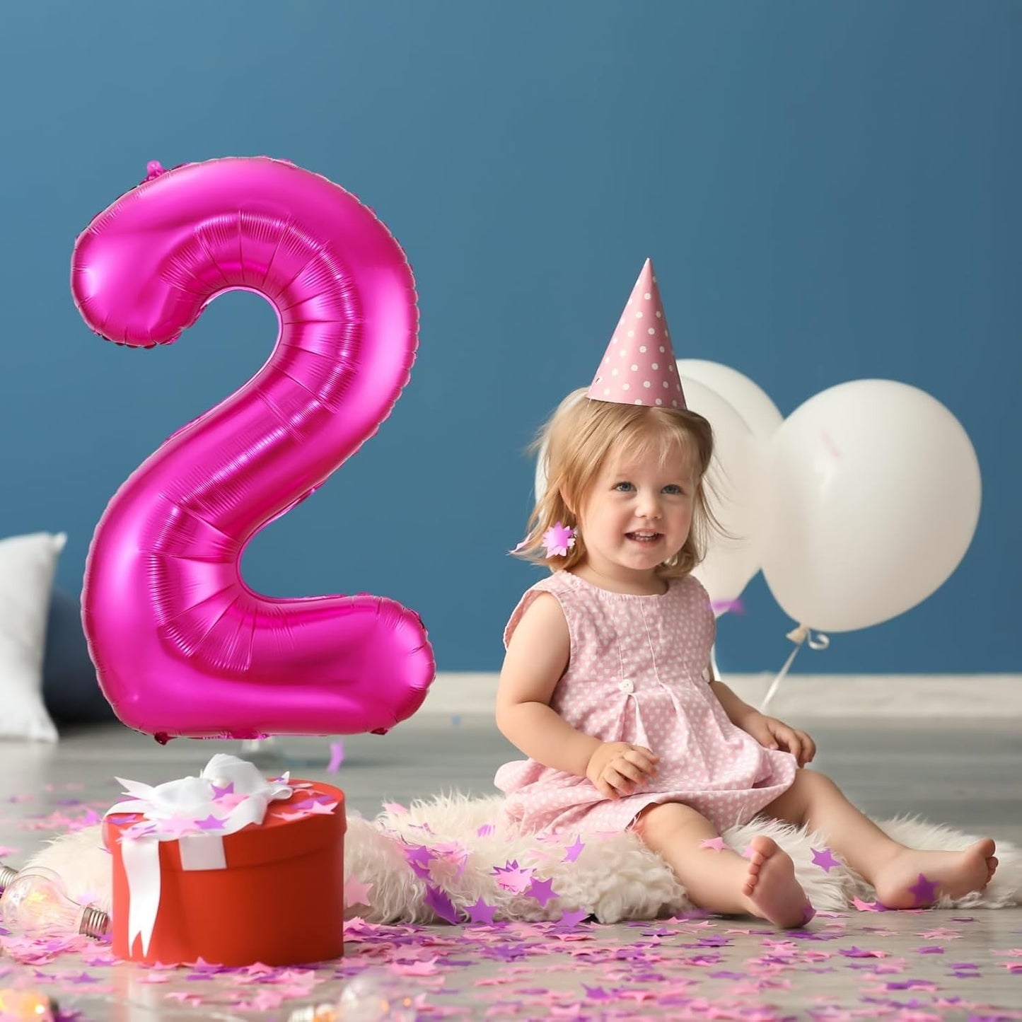 Hot Pink 7 Balloon,40 Inch Number 7 Balloon,7 Birthday Balloon Decorations, Foil Mylar Helium 7 Balloon Number for Birthday Party Decorations