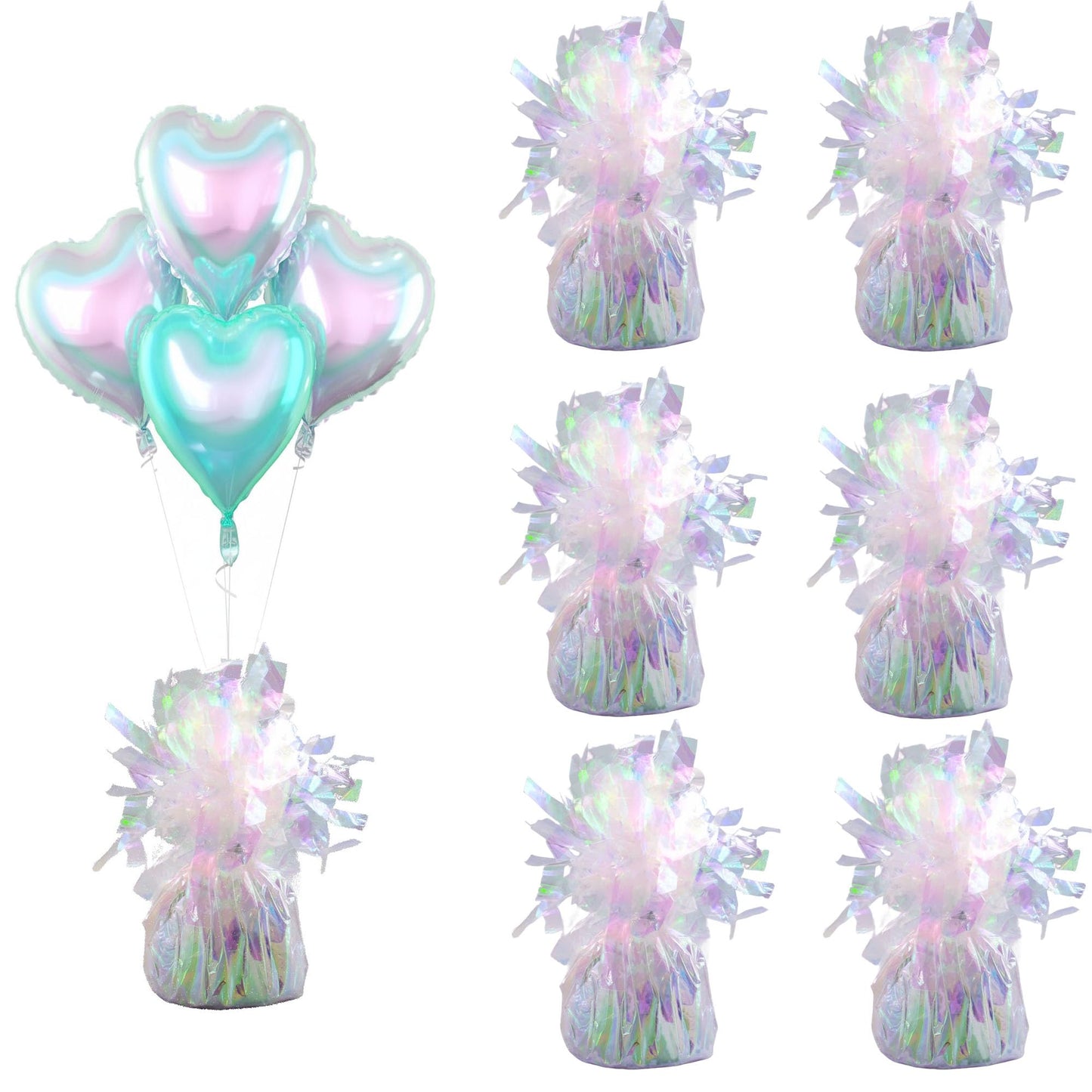 Moretreat Aluminum Foil Balloon Weights for Parties (6 pcs) - 0.31lb (140g) Each - Premium Balloon