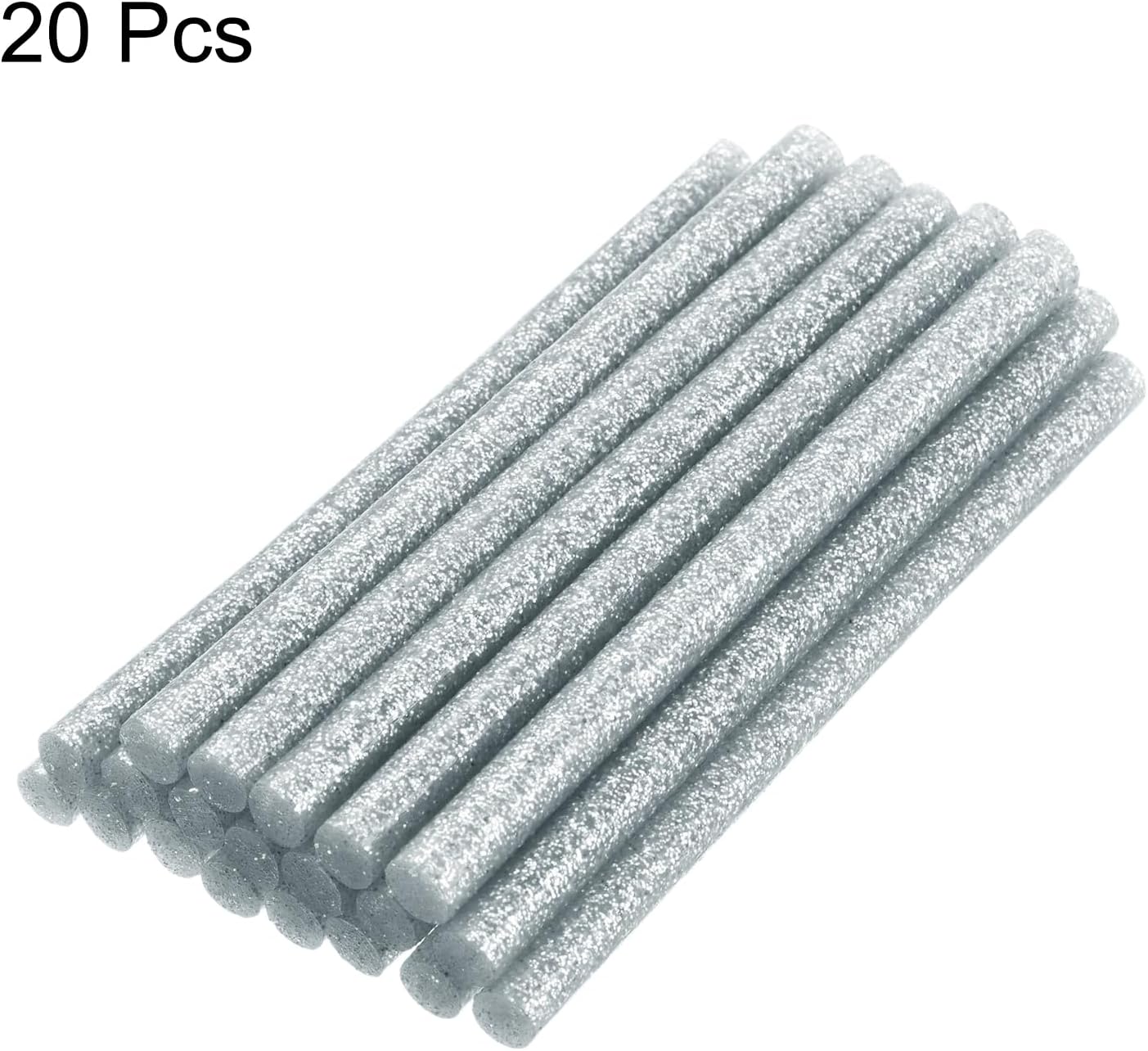 uxcell 20pcs Hot Glue Sticks for Glue Gun 11mm/0.43-inch x 8-inch Mini Hot Melt Adhesive Glue Stick Glitter Silver