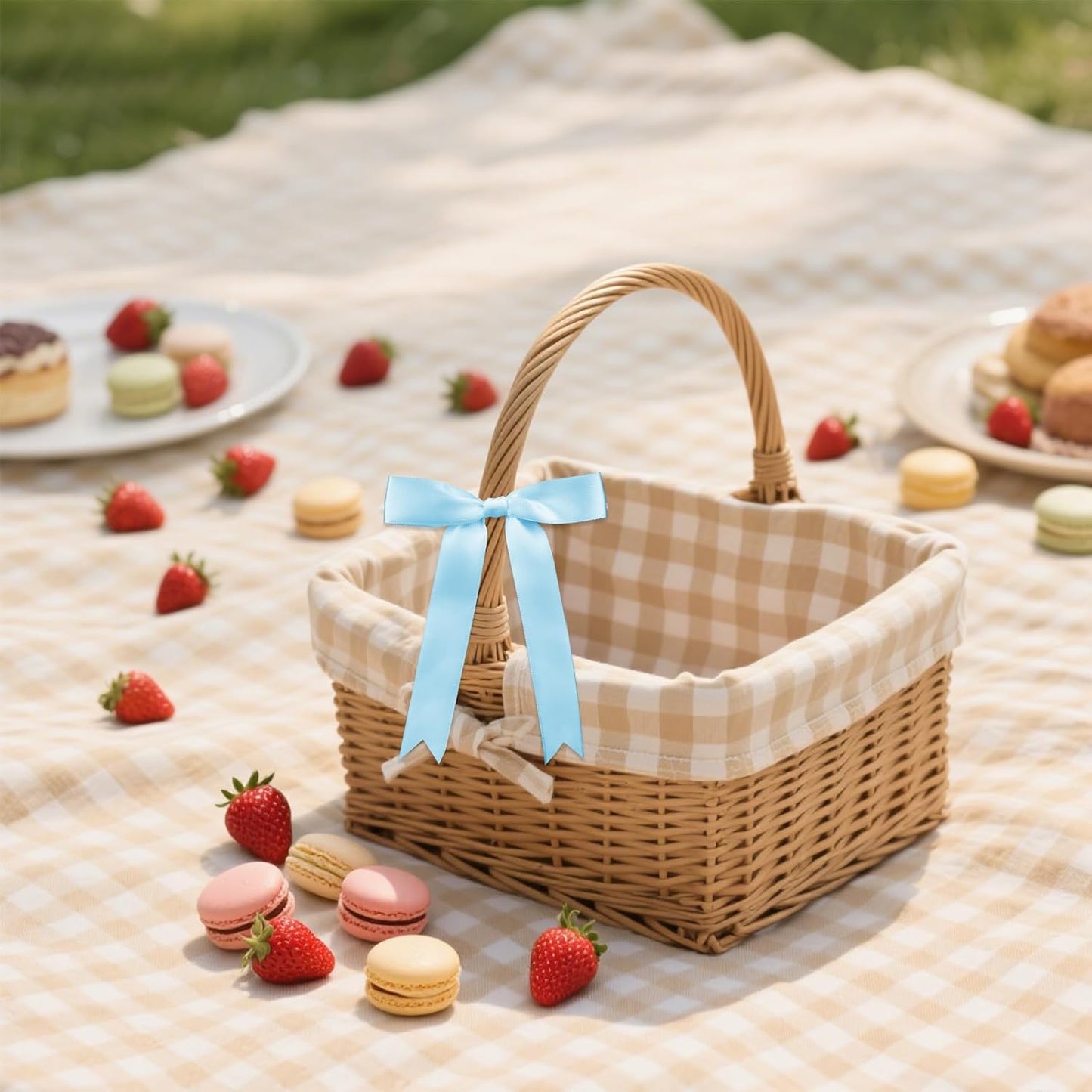 30 Pcs Satin Sky Blue Bows with Twist Tie, 5x7 Inchfor Gift Wrapping Cake Treat Bags Craft DIY Gift, Birthday Decorations, Balloons & Garland Home Decor