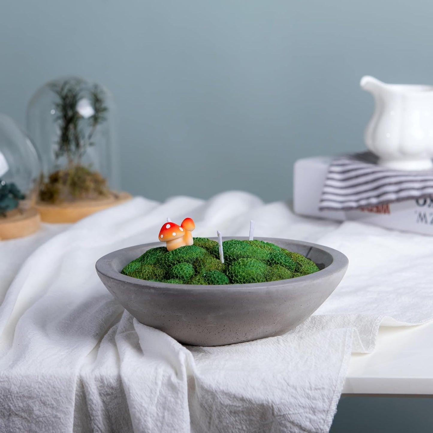 Grass Moss Scented Candle Bowl Home Decoration