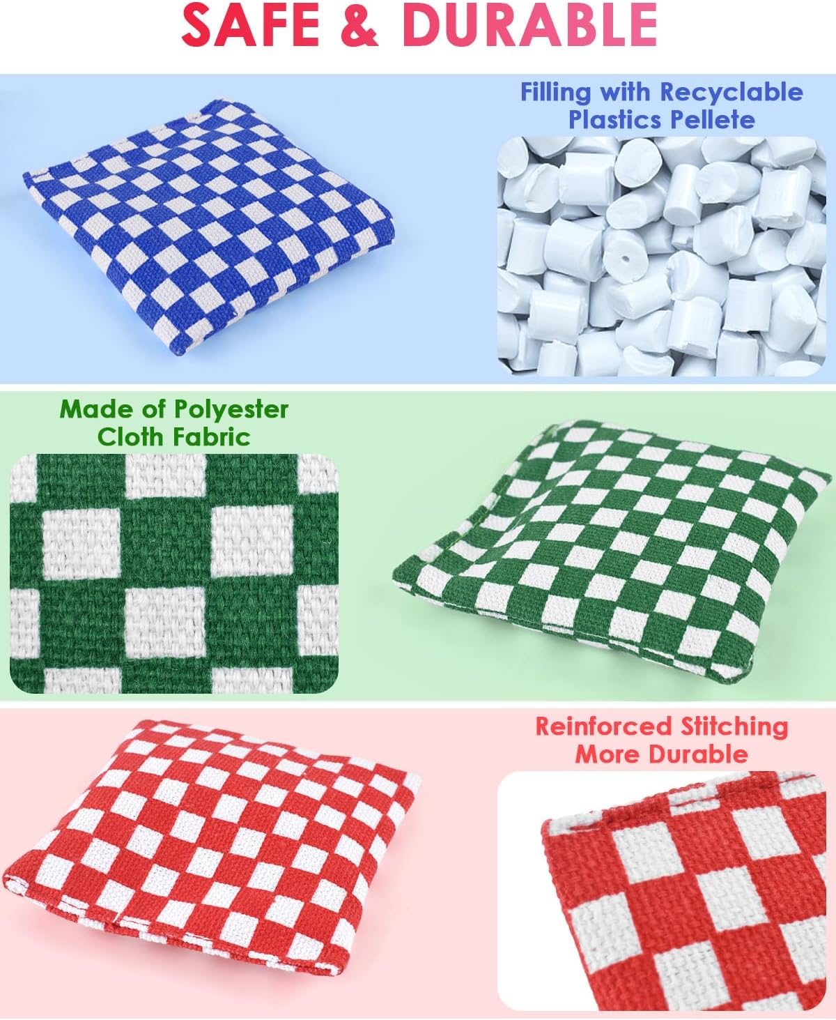 TINDTOP Mini Bean Bags for Tossing - 3.1" x 3.1", Cornhole Outdoor Toss Gaming Colorful Canvas Bean Bags Carnival Games Kids Beanbags Throwing Games for Kids