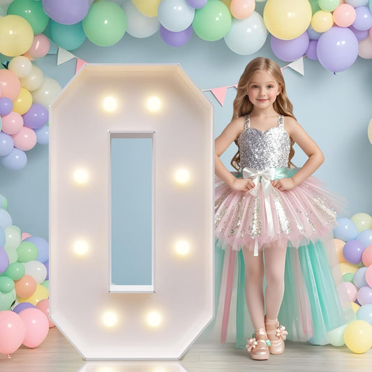 JoyMuse Marquee Numbers 3 Feet Tall, Light Up Numbers with Lights, Large Numbers for Party, Number 0 Light Up Numbers for Baby Showe Anniversary Birthday Decorations for Girls Boys