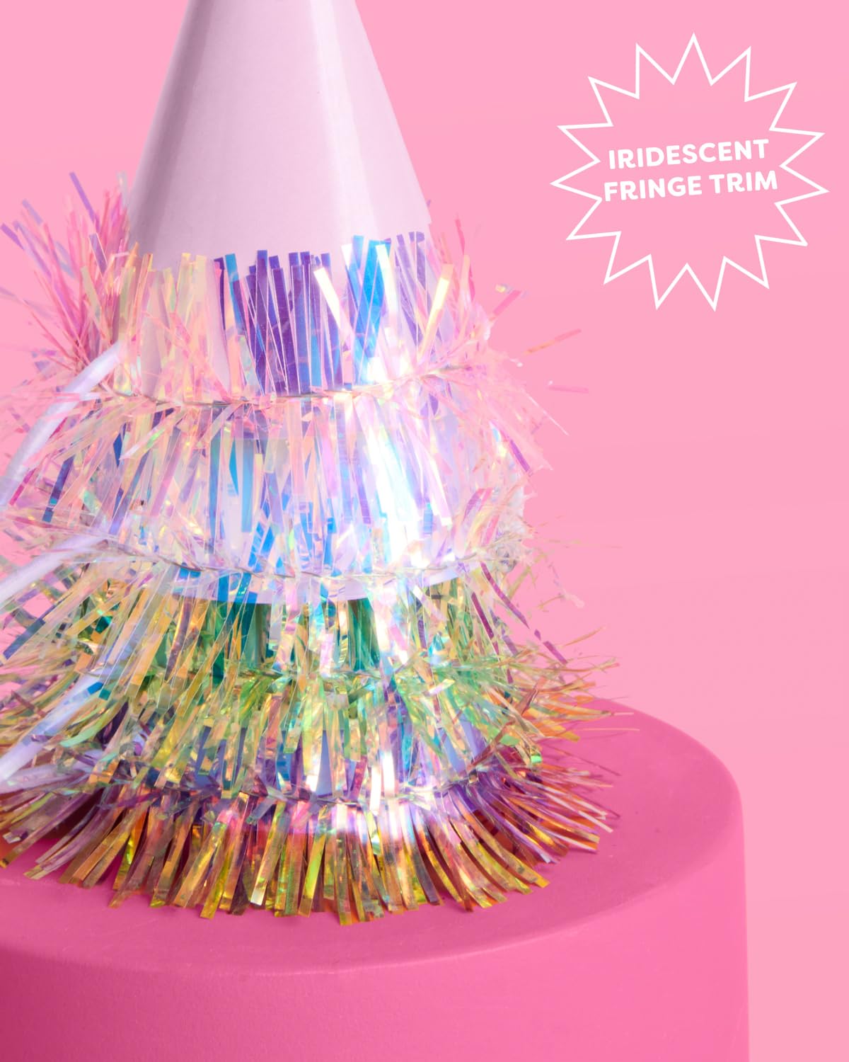 xo, Fetti 10pc Iridescent Foil Mini Party Hats | Birthday Hair Accessory
