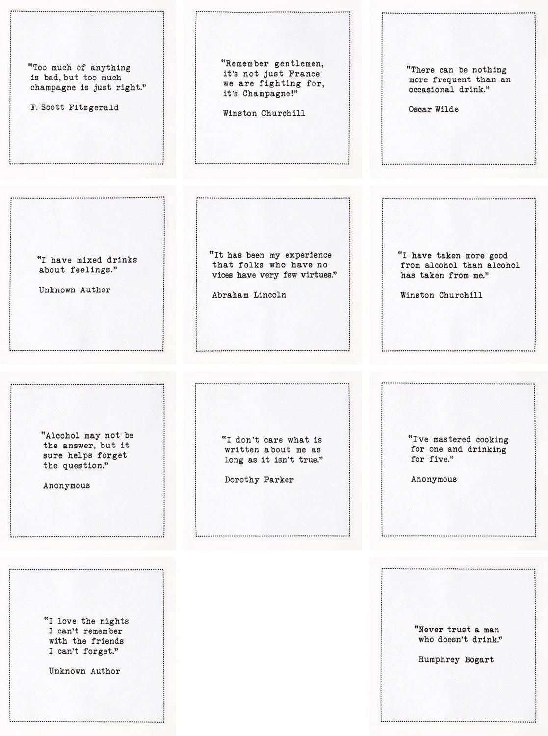 Five Star Funny White Cocktail Napkins, 50 Luxury Cotton Disposable Cocktail Party Napkins with Witty Bar Quotes, 4.5" x 4.5" for Home Bars, Game Nights, Beverages, Birthdays, Weddings & Holidays