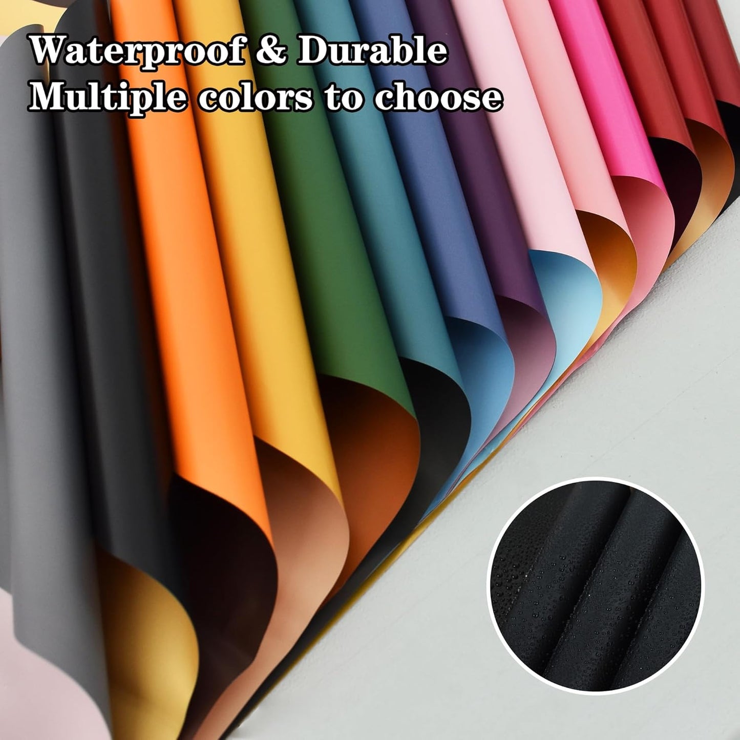 BEISHIDA 20Pcs Pink and Gold Double Sided Floral Wrapping Paper Matte Waterproof Flower Bouquet Wrapping Paper for Floral Wrap Florist Packing Supplies Birthday Valentine's Christmas Gift Wrapping