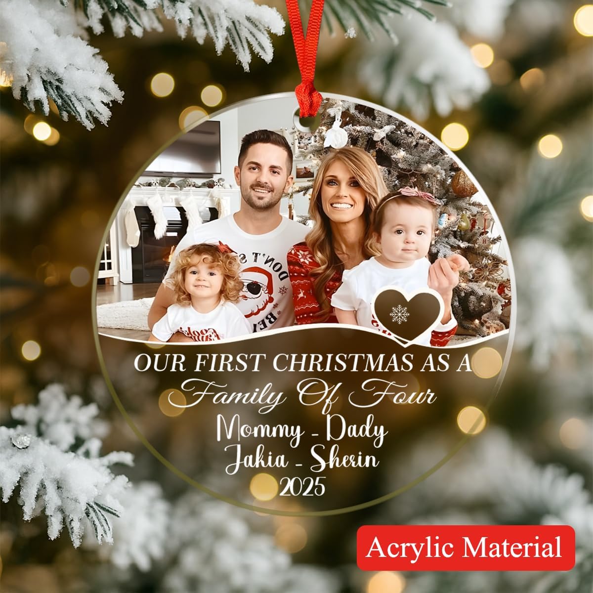 Personalized Christmas Ornaments with Names, Couple Glass Ornament, Custom Wedding Gifts for Couples 2025, Wedding Gift Ideas for Newly Wed Couple, Bride, Bridal Shower, Future Mr & Mrs (F3)