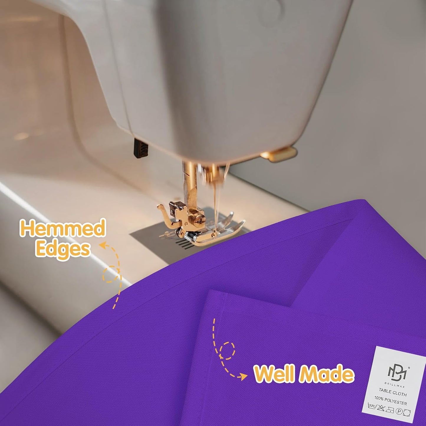 BRILLMAX 10 Pack Purple Tablecloths for 8 Foot Rectangle Tables 60 x 126 Inch - 8ft Rectangular Bulk Linen Polyester Fabric Washable Cloth Cover for Wedding Reception Banquet Birthday Party