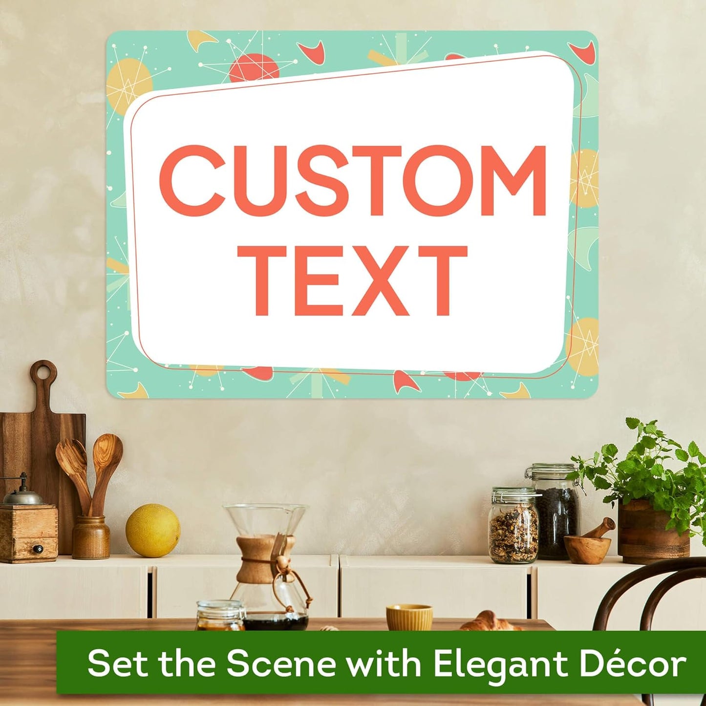 Custom Sign, Custom Street Sign, 11 Font Colors, 13 Font Styles, 4 Hole Options, 22 Sizes, 18x24 Inches, Rust Free DiBound, Fade Resistant, Made in USA by My Sign Center (Mid-Century Modern 2)