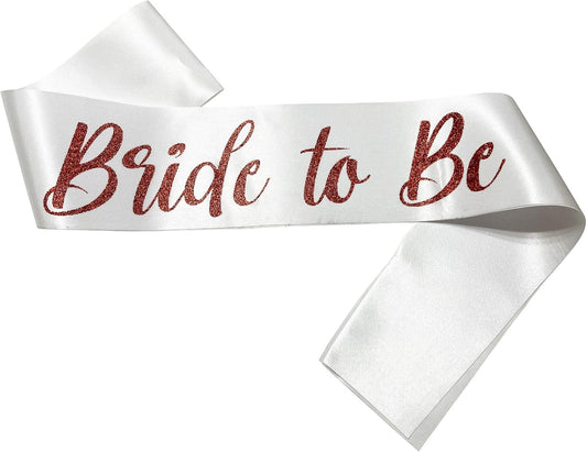 Bride to Be Sash, Bride Sash Bachelorette Party Bridal Shower Sashes Bachelor Decorations Just Married Gift Engaged Decor Accessories,White Red