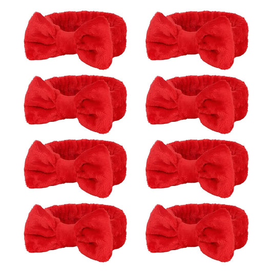 Semato 8 Pcs Red Spa Headband Skincare Headbands for Women Gifts and Party Supplies (red)