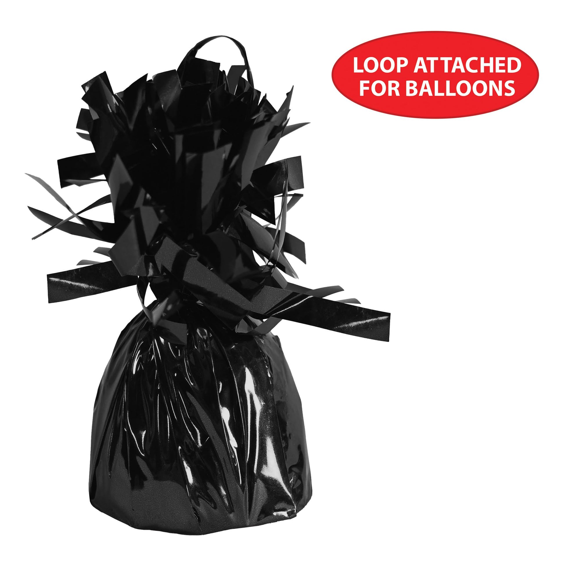 Beistle Wrapped Balloon Weight – 6 Pack, Black Balloon Centerpiece and Bouquet Holders, Party