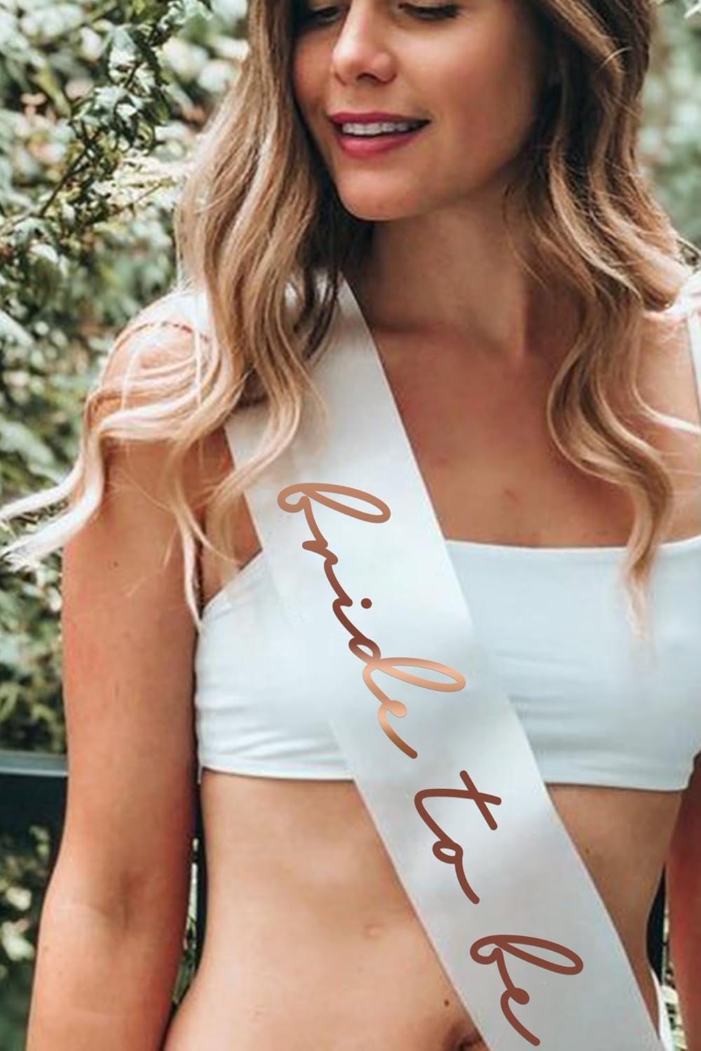 LADY&HOME White Bride To Be Sash,Bachelorette Party Decorations,Bach Supplies,Bridal Shower Gift,Bridesmaid Favor