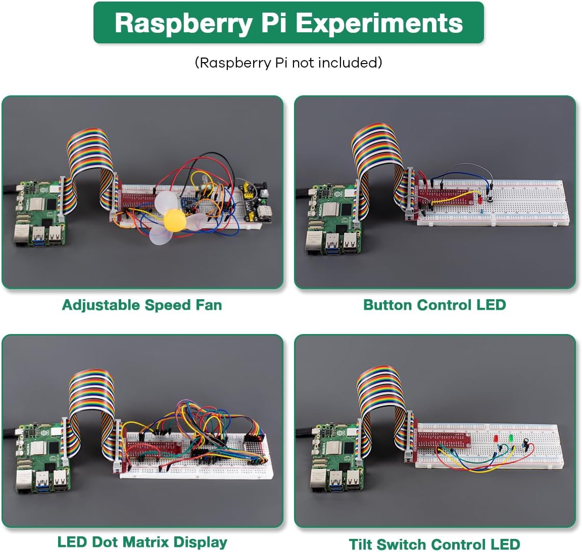 LAFVIN Basic Starter Kit for Raspberry Pi Development Board Breadboard LCD1602 Module Python C Java Scratch Beginner Kit