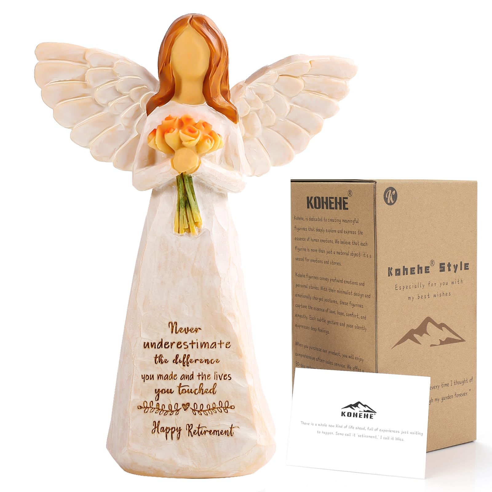 Retirement Gift for Woman, 5.5” Resin Angel Figurine - Retirement Gifts