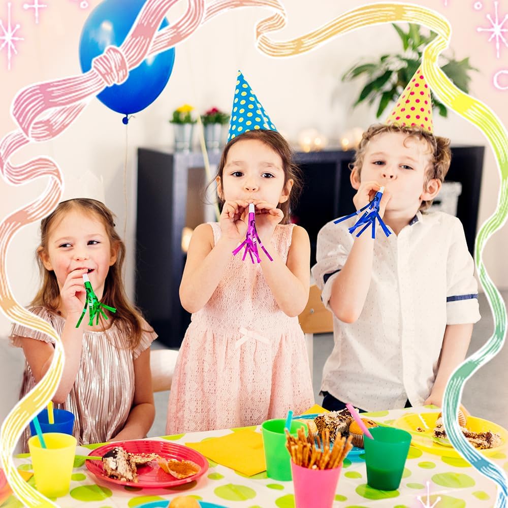 Gold Noise Makers Party Blowers 24 PCS Noise Maker Party Blowers Party Horns Birthday Blowers Party Whistles Gold Party Favors for Adults Birthday Party Sporting Events Halloween Party New Year Party