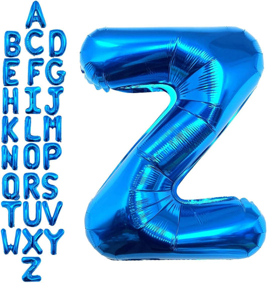 40 Inch Blue Letter Z Balloons, DIY Phrase Foil Alphabet Letter Z Balloons DIY Word Z Banner for Birthday Anniversary Celebration Graduation Party Supplies Decoration