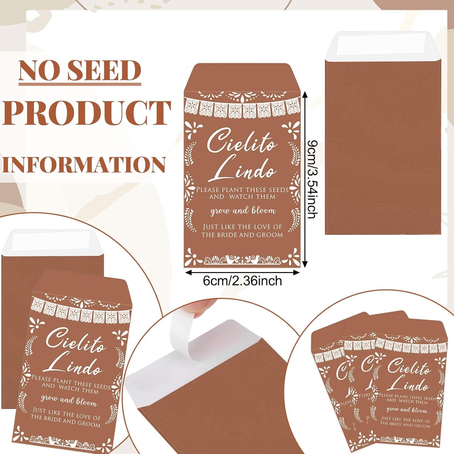 Ctosree 50 Sets Cielito Lindo Wedding Bridal Shower Favors for Guests Include Seed Packets Flowerpot Cards Hemp Ropes Organza Bags Mexican Barro Party Supplies for Wedding Bridal Shower Party Favors