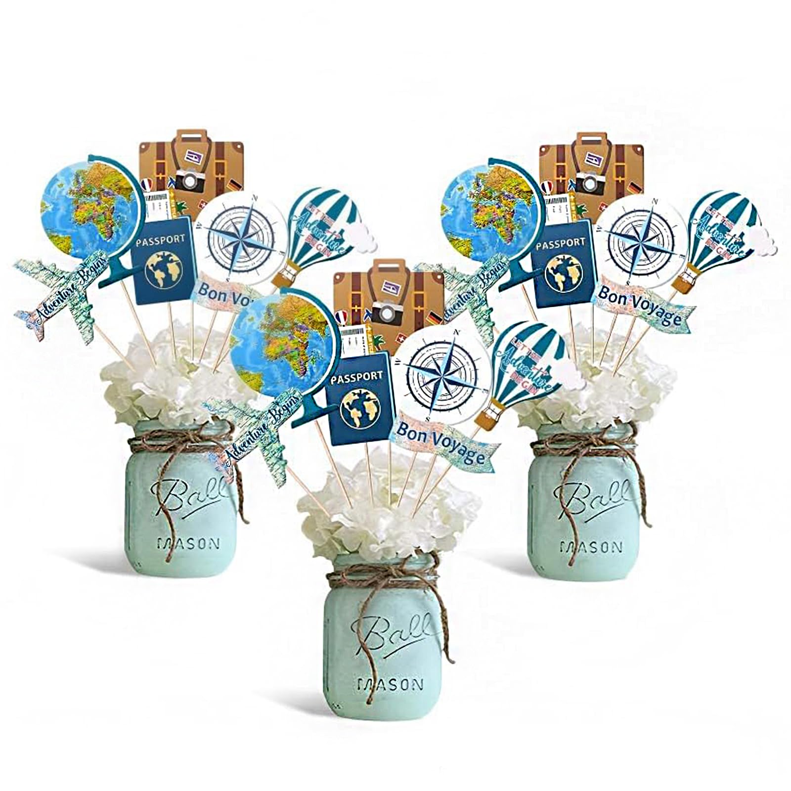 Yaaaaasss! Travel Theme Centerpiece Sticks 21PCS Bon Voyage Party Decor