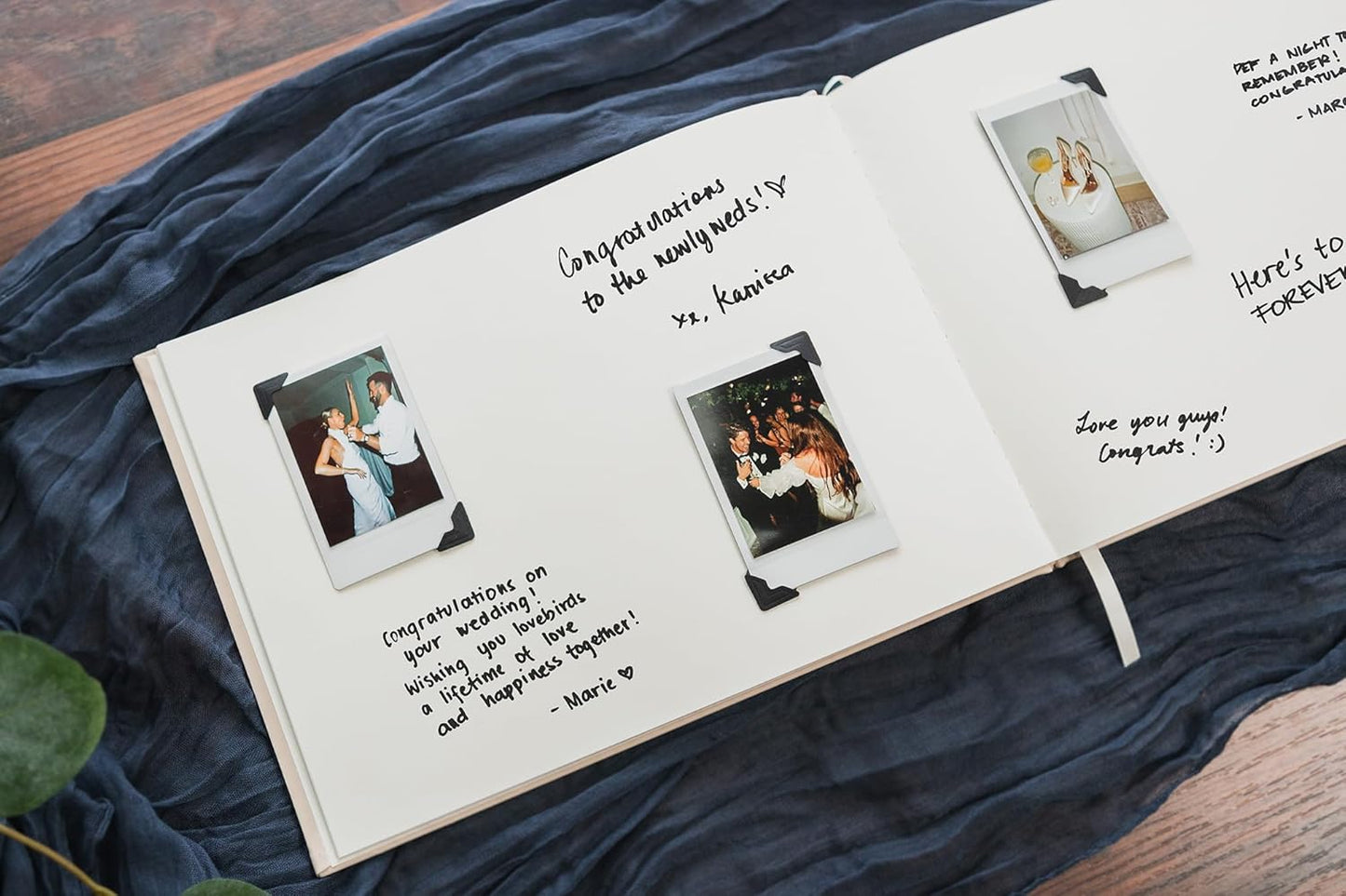 Personalized Guest Book - 11.5" x 8.5" Custom Bride & Groom Names with Bookmark and Hard Cover 140 GSM Blank Pages, for Weddings Guest Book, Engagements, Birthdays, Special Events, Oats