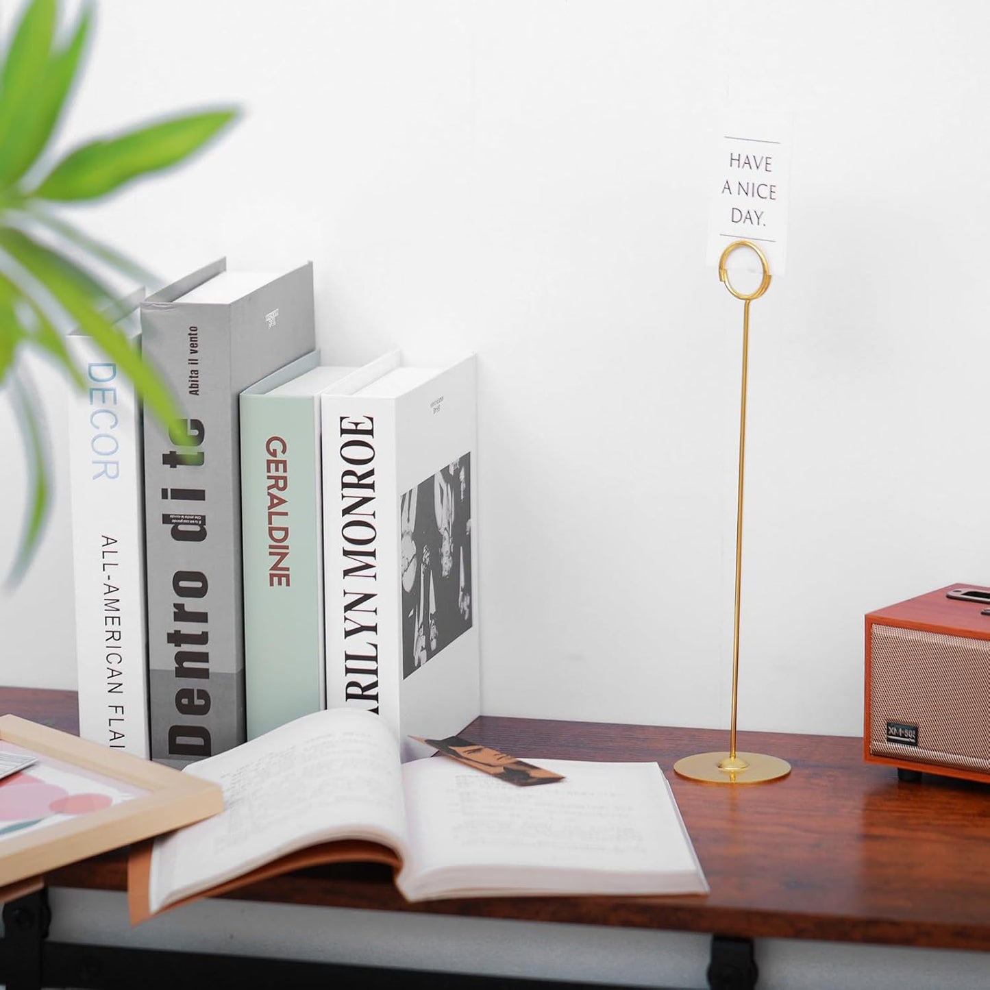 Urban Deco 36PK Table Number Holders Place Card Holders 12 Inch Table Card Holders Steel Card Holders for Photos, Food Signs, Memo Notes, Weddings, Restaurants, Birthdays (Gold 36PK)