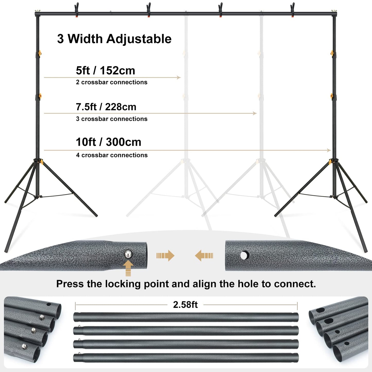 LINCO Lincostore Backdrop Stand Kit 10x6.5ft for Photography 4171