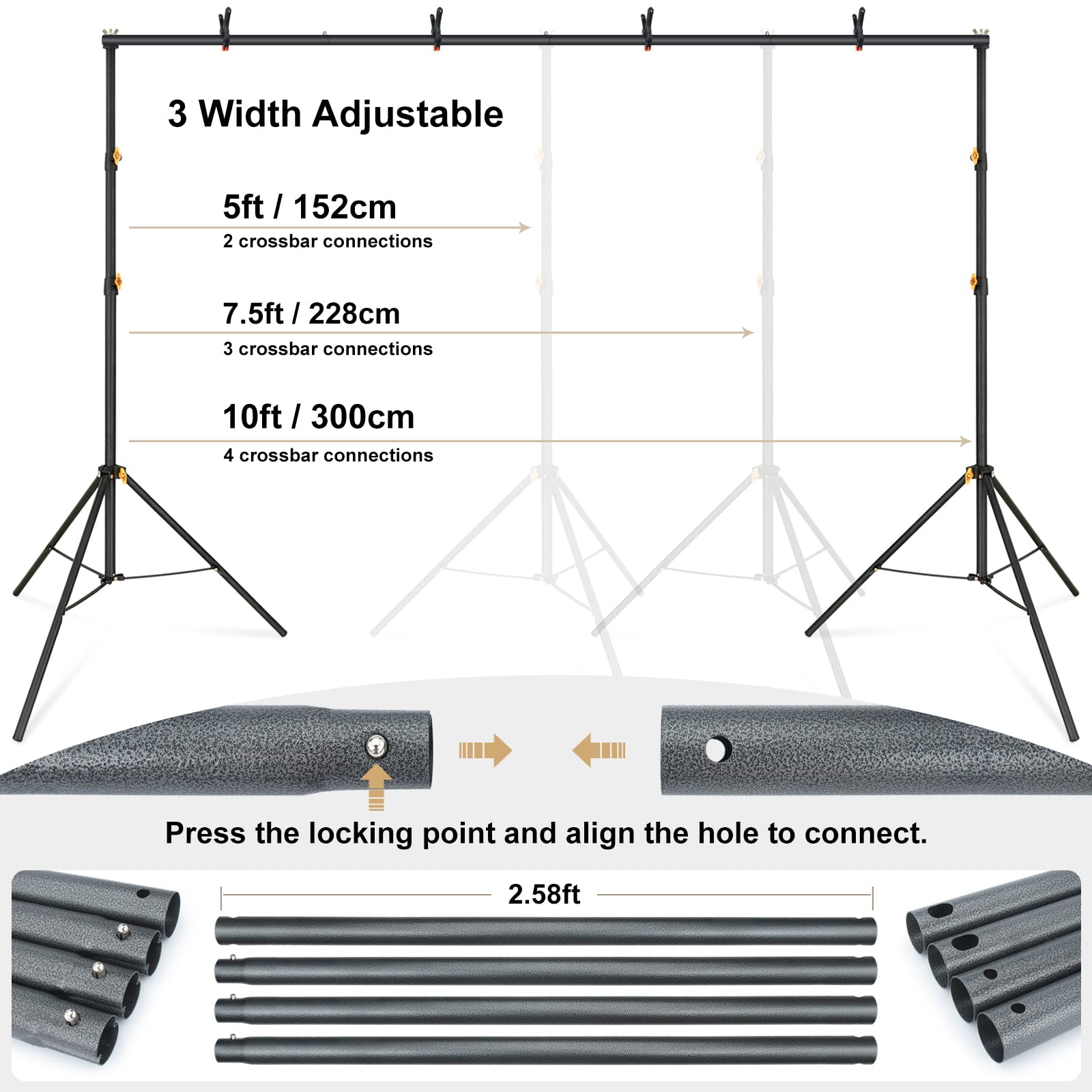 LINCO Lincostore Backdrop Stand Kit 10x6.5ft for Photography 4171