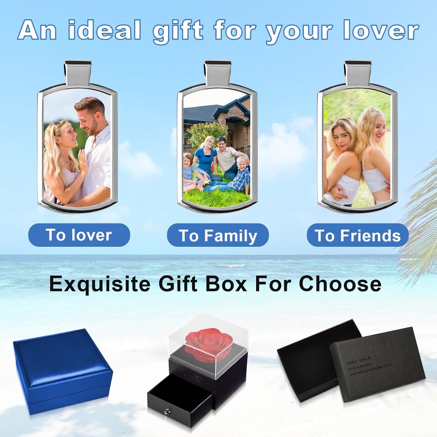 Double Side Custom Keychain with Picture Personalized Engraving Photo Text Customized Gifts for Men Women