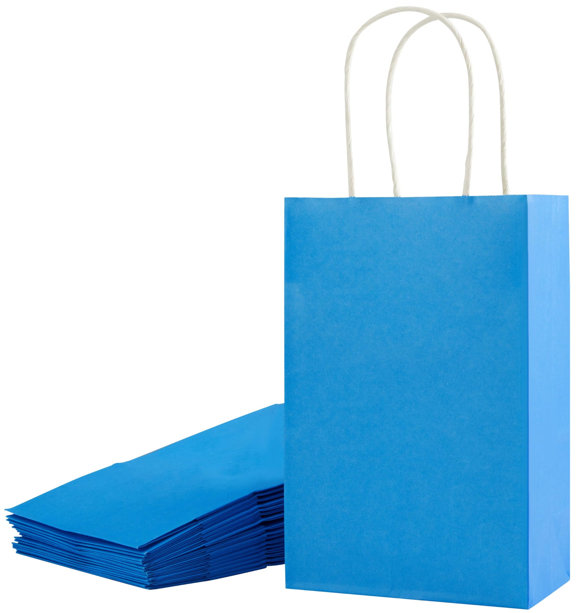 SUNCOLOR 24-Pack Blue Gift Bags with Handles, 8" Goodie Bags for Party Favors, Baby Showers