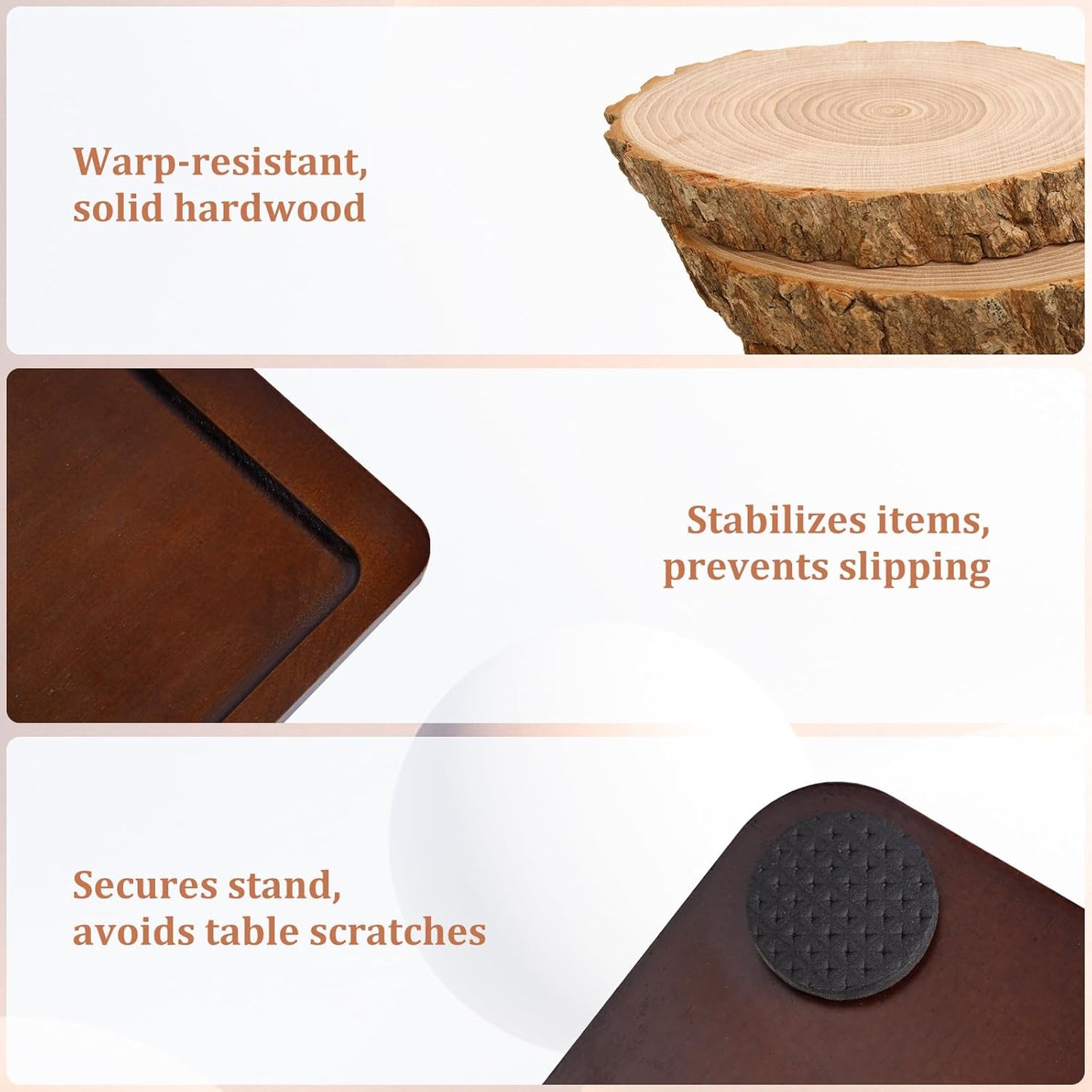 Solid Hardwood Cupcake Stand (Not Medium Density Fiberboard/Plywood), Raised Edges for 50 Cupcakes, 3 Tier Wooden Dessert Holder for Party, Woodsy Rustic Tower for Decor/Wedding/Birthday