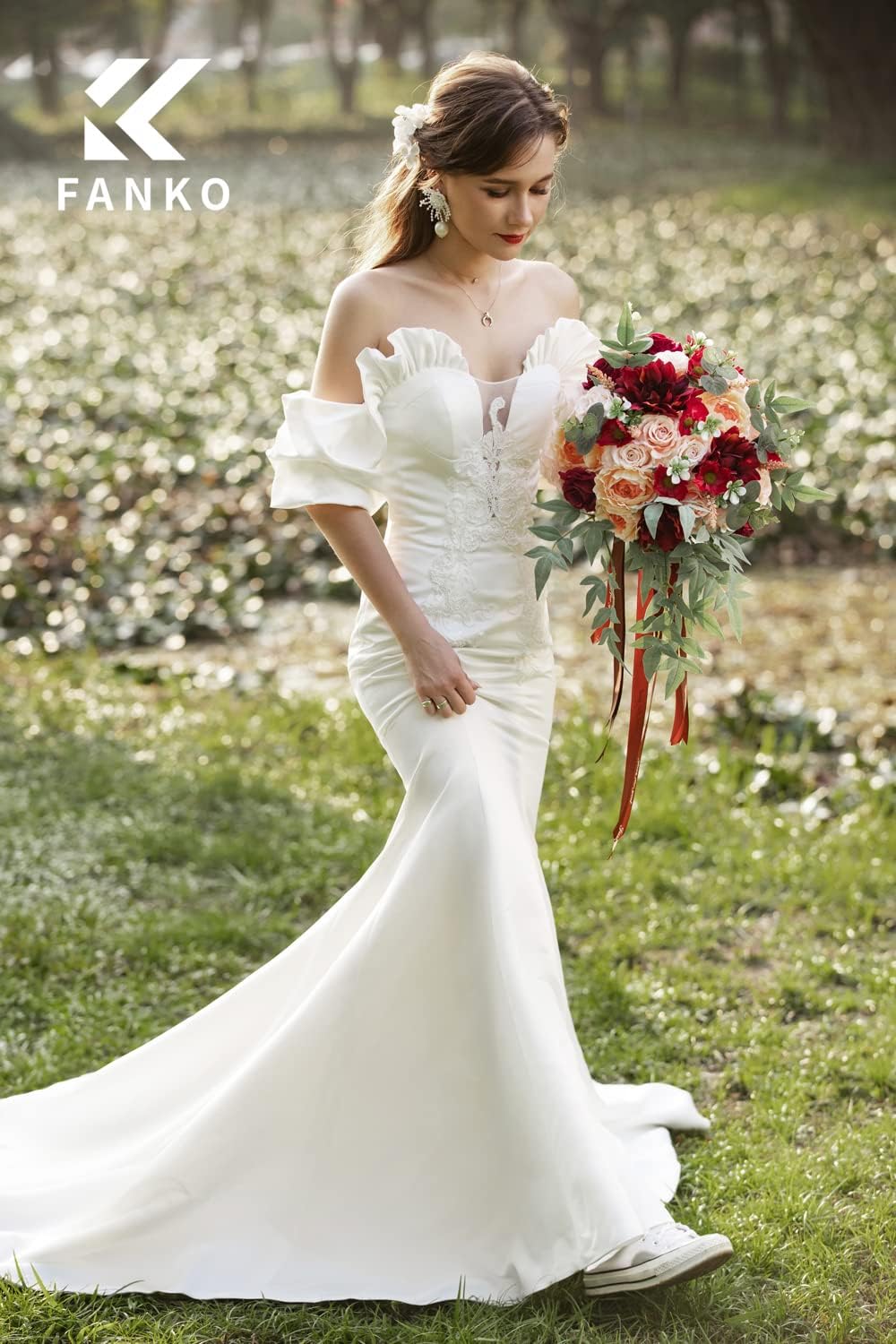 FANKO Rose Artificial Flowers Combo for DIY, Fake Rose Artificial Silk Flowers with Greenery, Real Looking Artificial Faux Flowers for Wedding, Table Decoration, Centerpieces, Party, Home Décor