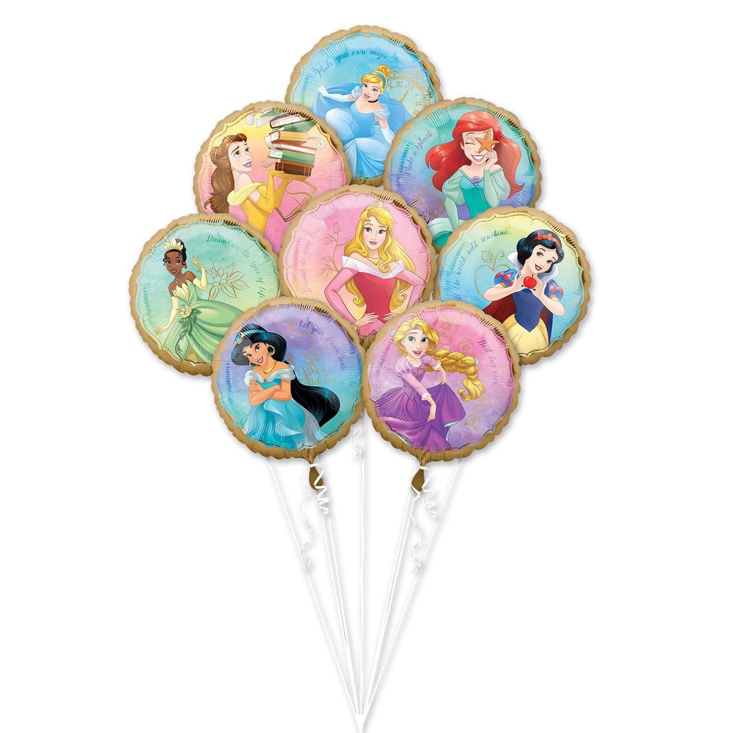 Mayflower Products Anagram Princess Once Upon A Time Foil Balloon Bouquet, Medium, Multicolor