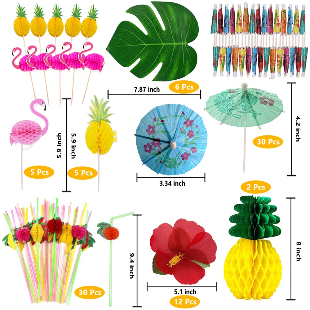 Tropical Luau Party Decorations Set Hawaiian Beach Theme Party Favors Luau Party Supplies with 9ft
