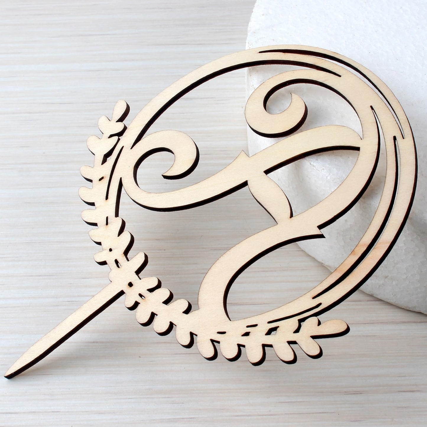 LINGTEER Personalized Inital Letter A Wooden Cake Topper Perfect for Birthday Rustic Wedding Anniversary Party Keepsake Decoration