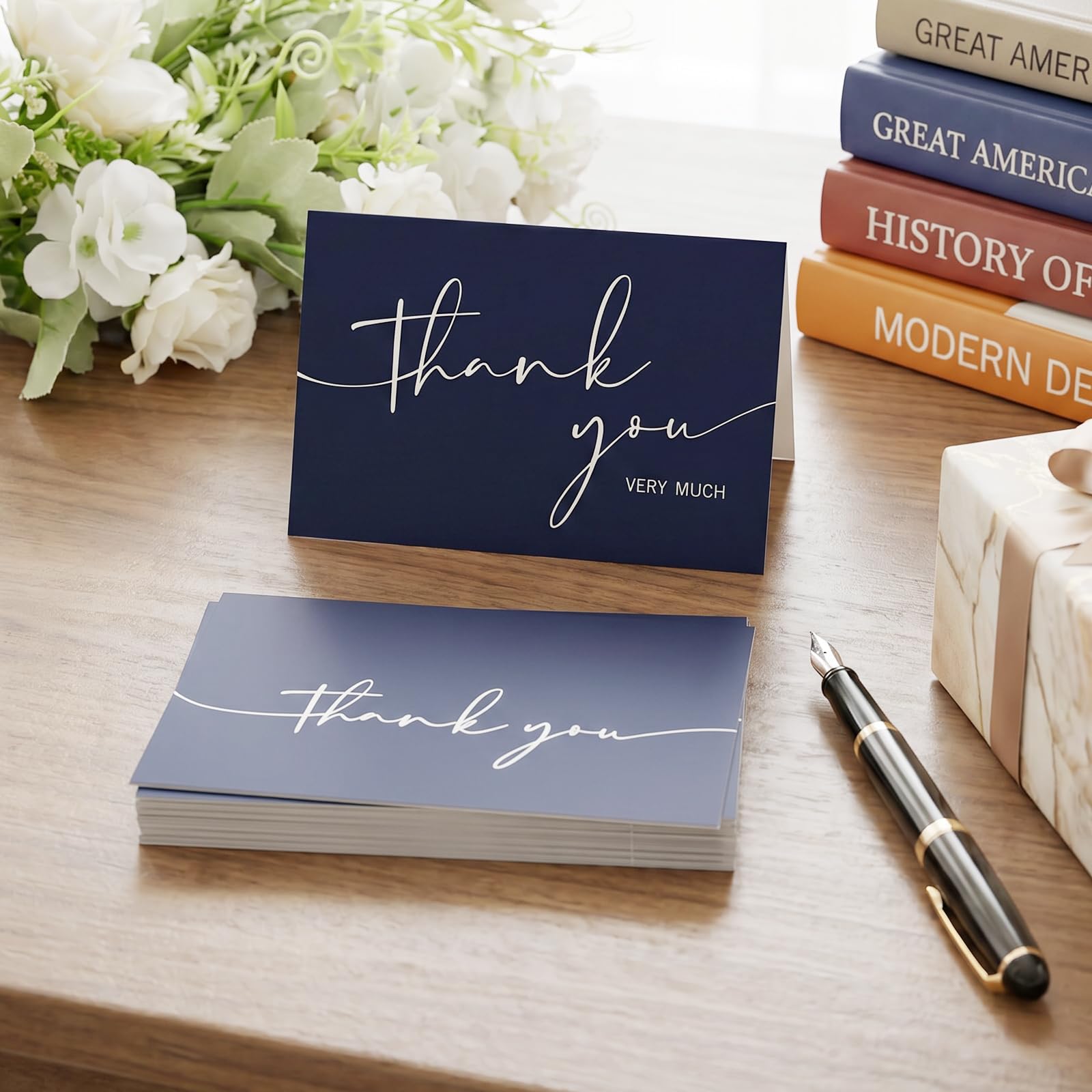NESCCI 54 PCS Thank You Cards With Envelopes,3.5x5 Inch Minimalistic Design