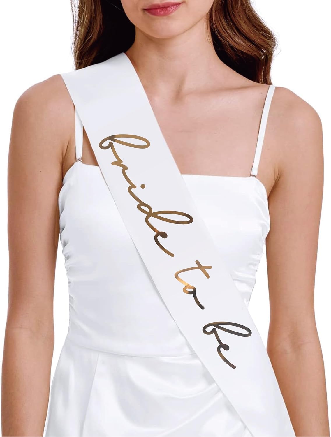 Bride Squad Bride to Be Sash Bridal Party Accessories Bride Sash Bachelorette Party Decorations(White)