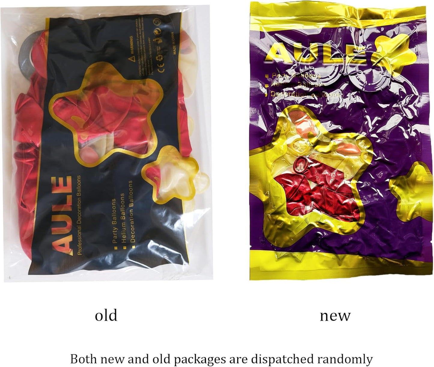 AULE Party Balloons Pack of 42-12in Red Confetti Balloons & Red Latex Balloons and 64ft Ribbons - 12 Inches Balloons Decorations Set