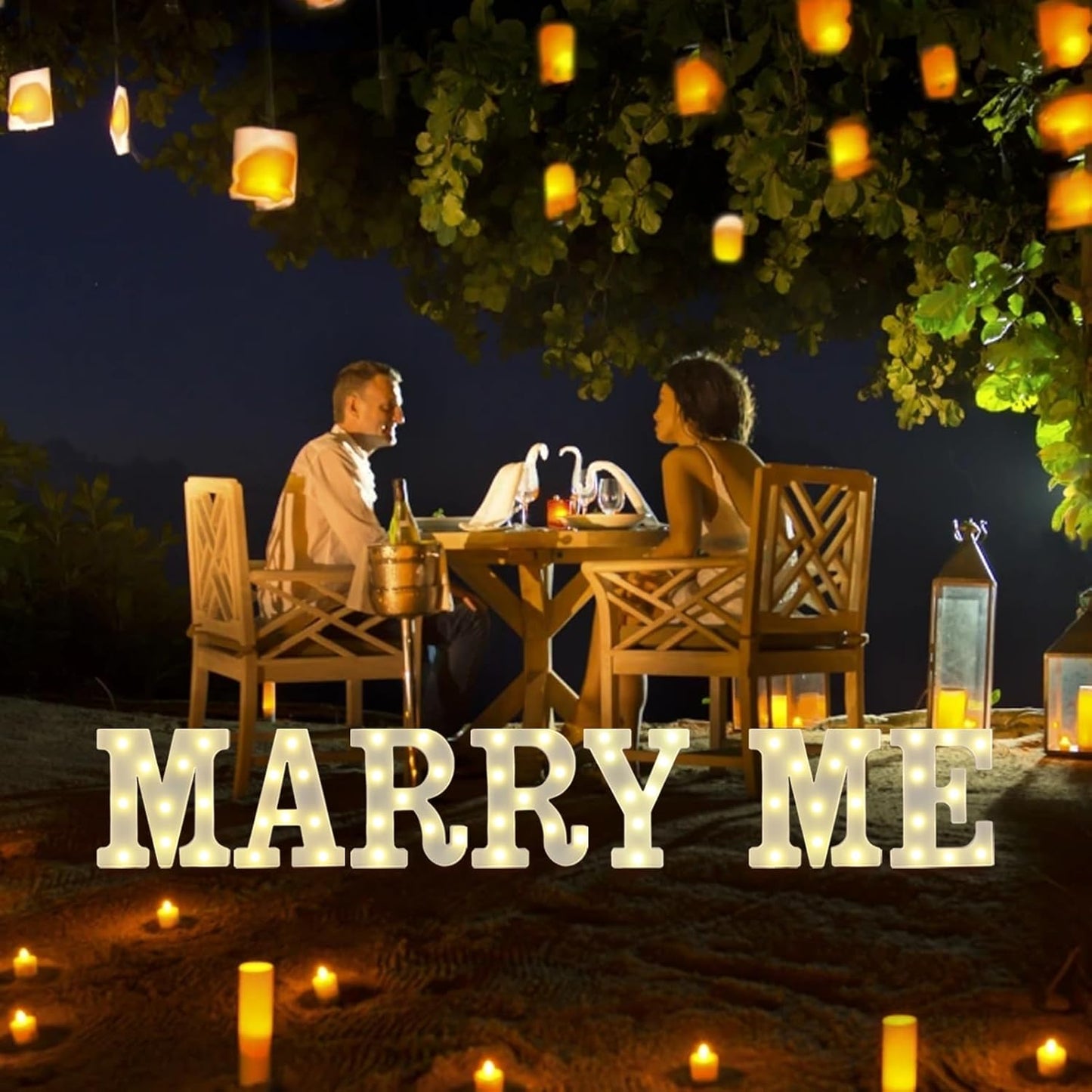 LED Marquee Letter Lights, Small Light Up Marquee MARRY ME Sign, Decorative LED Alphabet Lamp, Battery Operated, Warm White Letter Sign for Proposal Decoration