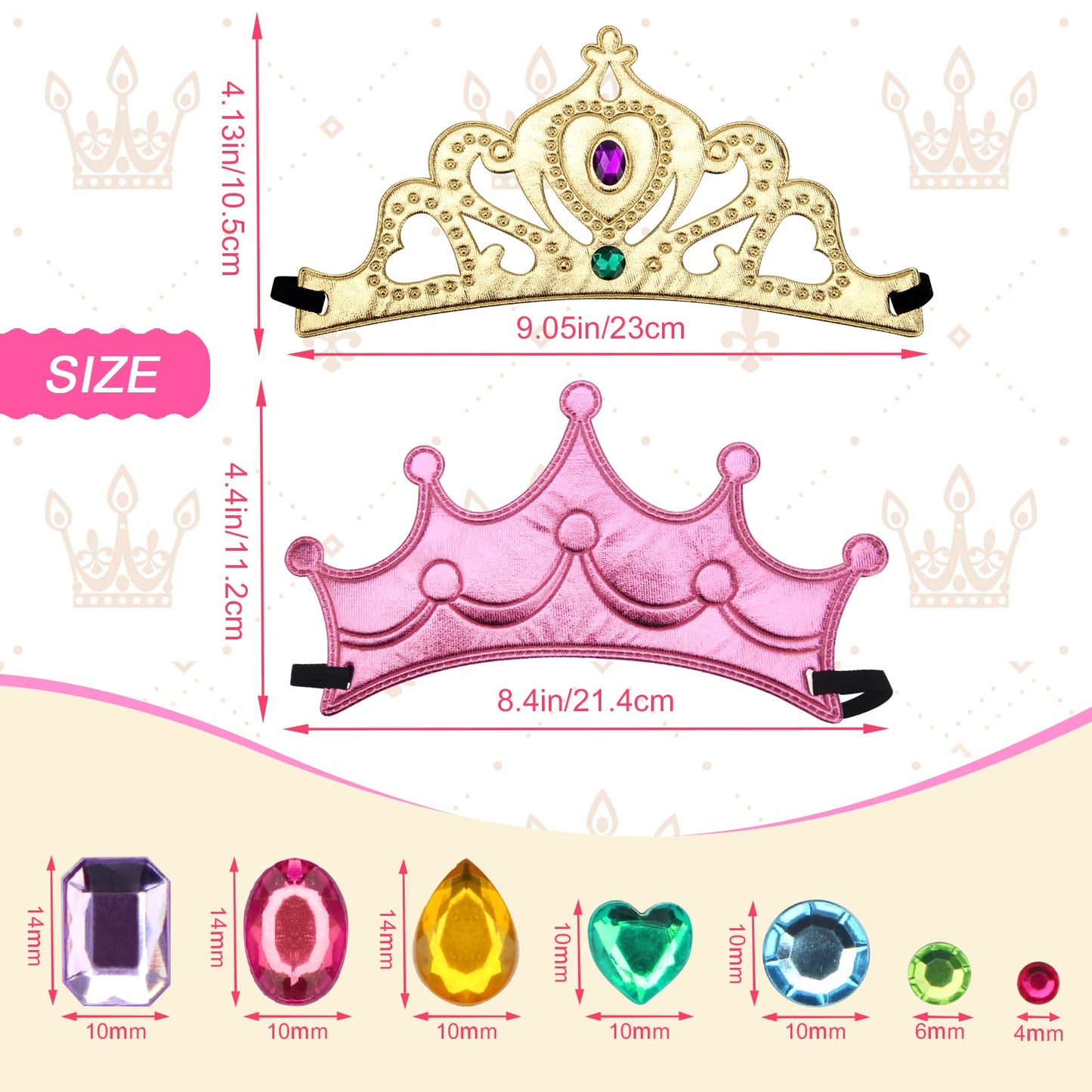23 PCS Foam Crowns Set DIY Party Princess Tiaras Crowns, Make Your Crowns